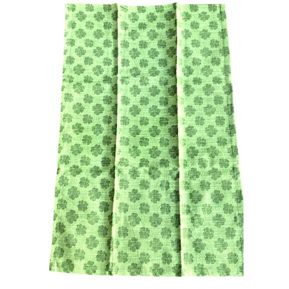 Green Shamrock Tea Towels 2 Cotton Kitchen Bar Chefs Cloths St Patricks Day Gift - Picture 2 of 6